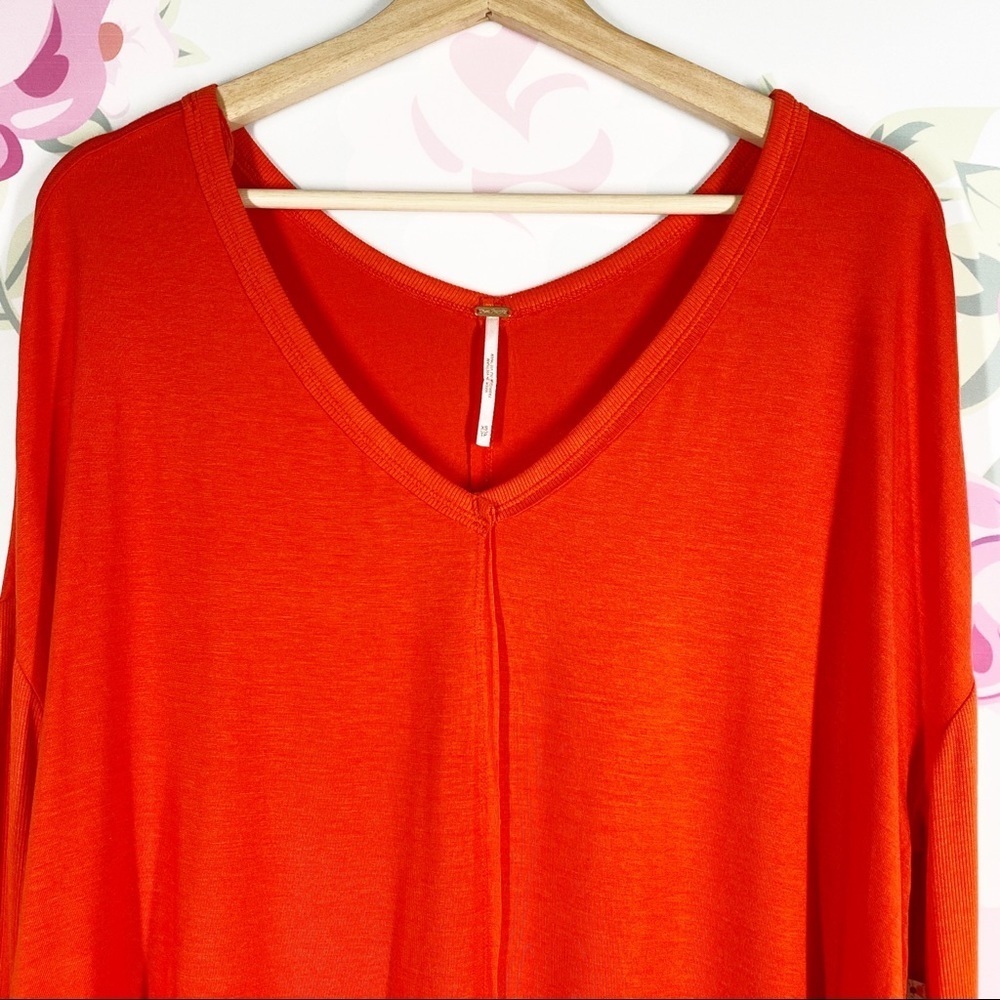 NWT Free People Moonshine Love Glare Orange Long Sleeve Tunic Top XS - Picture 6 of 14